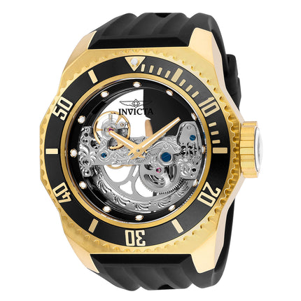Invicta Men's Automatic Watch - Russian Diver Silver Skeleton Dial Black Band | 25625 ,