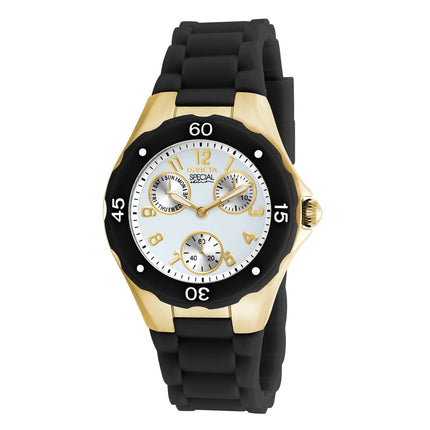 Invicta 18797 Women's Angel Quartz White Dial Black Silicone Strap Watch ,