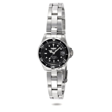 Invicta 8939 Women's Stainless Steel Bracelet Quartz Pro Diver Black Dial Date Watch ,