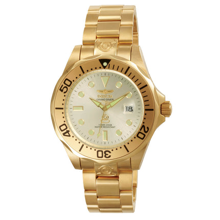 Invicta Men's Automatic Stainless Steel Watch - Grand Diver Gold Tone Dial | 3051 ,