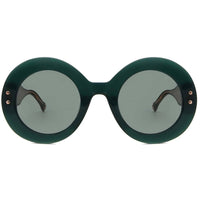 Carolina Herrera Women's Sunglasses - Green Acetate Round Frame | HER 0081/S 01ED/QT ,