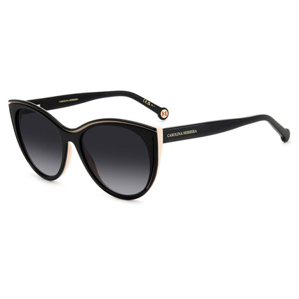 Carolina Herrera Women's Sunglasses - Black Nude Cat Eye Frame | HER 0142/S 0KDX/9O ,
