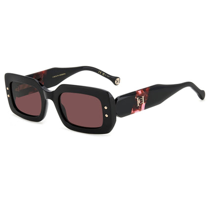 Carolina Herrera Women's Sunglasses - Black Burgundy Rectangular | HER 0187/S 0GUU/U1 ,