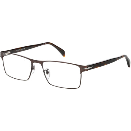 David Beckham Men's Eyeglasses - Matte Brown Full Rim Rectangular Frame | DB 7015 0YZ4 ,