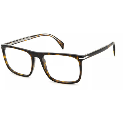 David Beckham Men's Eyeglasses - Havana Plastic Full Rim Square Frame | DB 1108 0086 ,