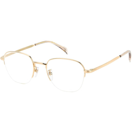 David Beckham Men's Eyeglasses - Gold Metal Half Rim Geometric Frame | DB 1109/G 0J5G ,