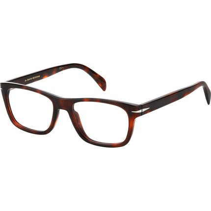 David Beckham Men's Eyeglasses - Red Havana Plastic Rectangular Frame | DB 7011 00UC ,