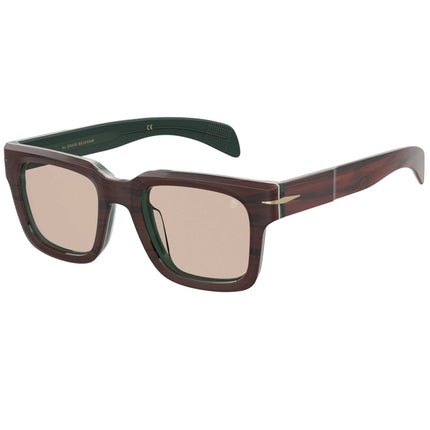 David Beckham Men's Sunglasses - Brown Striped Green Frame | DB 7100/S/LE 08OF/3O ,