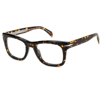 David Beckham Men's Eyeglasses - Havana Plastic Full Rim Cat Eye Frame | DB 7105 0086 ,