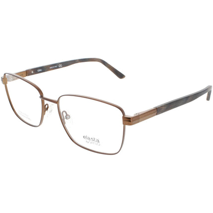 Elasta Men's Eyeglasses - Brown Metal Full Rim Rectangular Shape Frame | E 3125 0R0Z ,