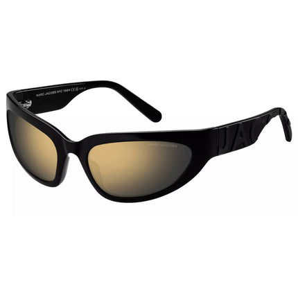 Marc Jacobs Women's Sunglasses - Black Plastic Wraparound Frame | MARC 738/S 008A/JO ,