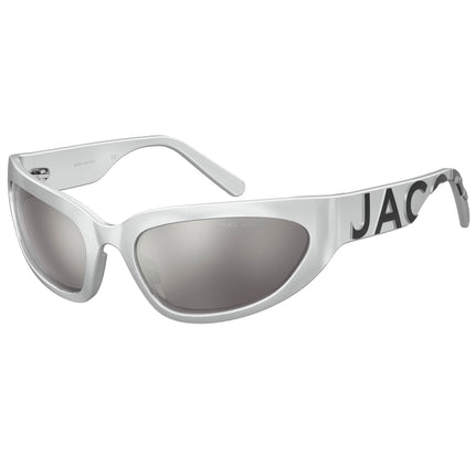 Marc Jacobs Women's Sunglasses - Silver Plastic Wraparound Frame | MARC 738/S 079D/T4 ,