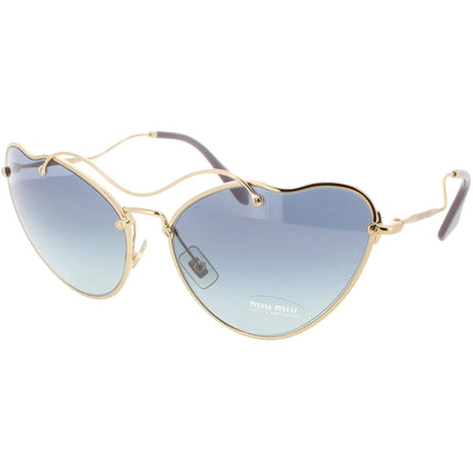 Miu Miu Women's Sunglasses - Gold Metal Full Rim Cat Eye Shape Frame | SMU554R 7OE5R2 ,