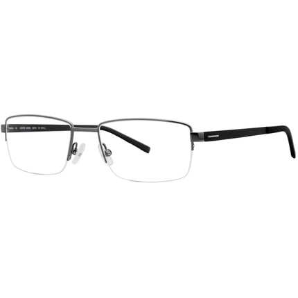 Morel Men's Eyeglasses - Grey/Black Metal Half Rim Rectangular Frame | 30036L GN01 ,