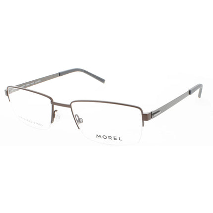Morel Men's Eyeglasses - Brown Metal Half Rim Rectangular Shape Frame | 30036L MG03 ,