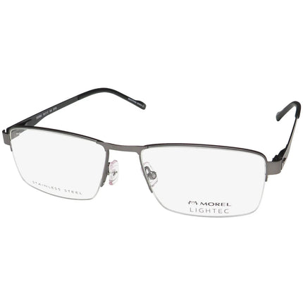 Morel Men's Eyeglasses - Gunmetal Metal Half Rim Rectangular Shape Frame | 30296S SP05 ,