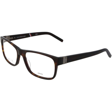 Tommy Hilfiger Men's Eyeglasses - Havana Acetate Rectangular Full Rim | TH 1818 0086 ,