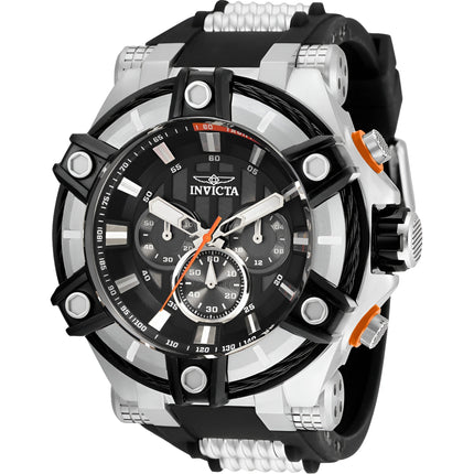 Invicta Men's Watch - Bolt Chronograph Silver Steel and Black Rubber Strap | 35547 ,