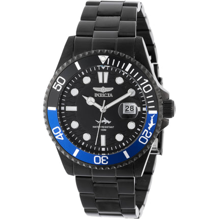 Invicta Men's Watch - Pro Diver Quartz Black Dial Stainless Steel Bracelet | 44713 ,