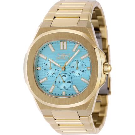 Invicta Men's Watch - Speedway Day-Date Light Blue Dial Yellow Gold Bracelet | 48522 ,