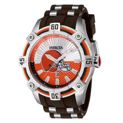 Invicta Men's Watch - NFL Cleveland Browns Orange and Silver Tone Dial Strap | 42075 ,