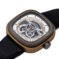 SevenFriday Men's Watch - P-Series Cuxedo Automatic Black Leather Strap | PS2-02 ,