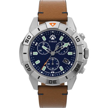 Timex Men's Watch - Expedition North Ridge Chrono Blue Dial Leather Strap | TW2W16300 ,