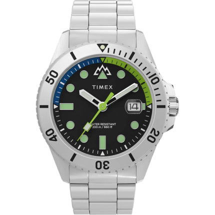 Timex Men's Watch - Expedition North Anchorage Silver Steel Bracelet Dive | TW2W41900 ,