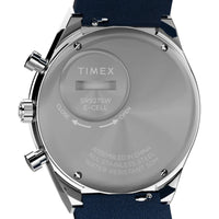 Timex Men's Watch - Q Timex Chronograph Blue and White Dial Leather Strap | TW2W51700 ,