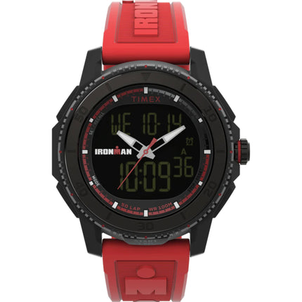 Timex Men's Watch - Ironman Adrenaline Black Analog-Digital Dial Red Strap | TW2W53700 ,