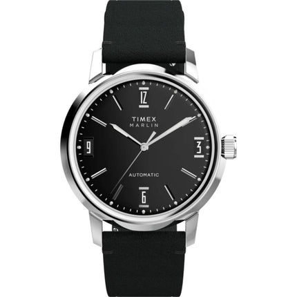 Timex Men's Watch - Marlin Power Reserve Black Dial Natural Leather Strap | TW2W59700 ,