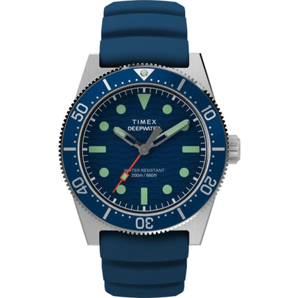 Timex Men's Watch - Deepwater Reef Blue Dial Synthetic Rubber Strap Dive | TW2W74600 ,