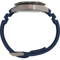 Timex Men's Watch - Deepwater Reef GMT Black Dial Blue Rubber Strap Dive | TW2W75100 ,