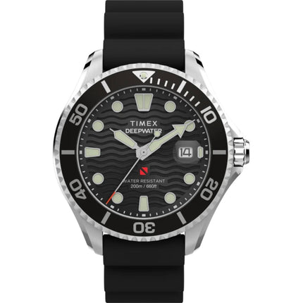 Timex Men's Watch - Deepwater Meridian Black Dial Synthetic Rubber Strap | TW2W81600 ,