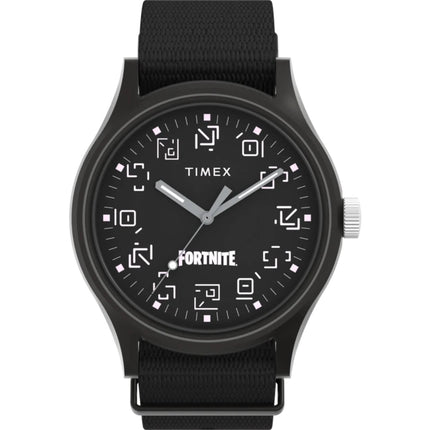 Timex Men's Watch - MK1 Fortnite Aluminum Case Black Dial Fabric Strap | TW2W97000 ,