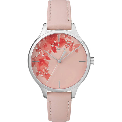 Timex Women's Watch - Peyton Quartz Crystal Accents Pink Floral Dial Strap | TW2R66600 ,