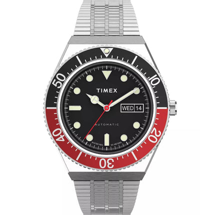 Timex Men's Watch - M79 Automatic Black Dial Silver Tone Steel Bracelet | TW2U83400 ,