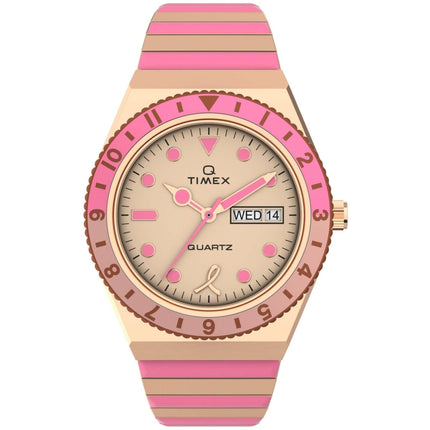 Timex Women's Watch - Q x BCRF Quartz Rose Gold Dial Two Tone Bracelet | TW2V52700 ,