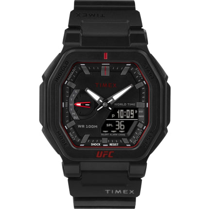 Timex Men's Watch - UFC Colossus Analog-Digital Dial Black Resin Strap | TW2V55200 ,