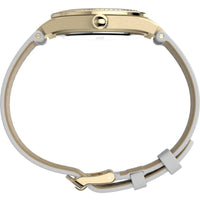 Timex Women's Watch - Simone Chrono Crystal Bezel White Dial Leather Strap | TW2V80500 ,