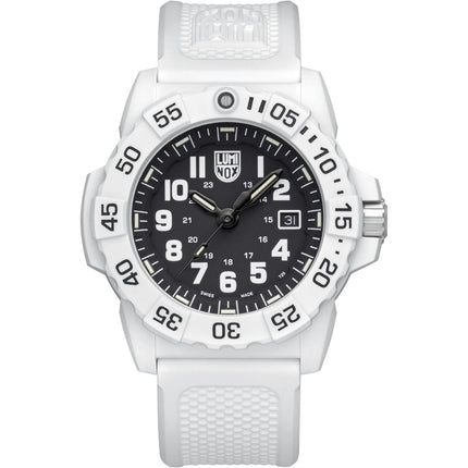 Luminox Men's Watch - Navy Seal Quartz Black Dial White Rubber Strap | XS.3507.WB ,