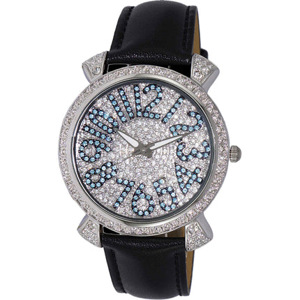 Adee Kaye Women's Watch - Flushy White and Silver Dial Leather Strap | AK2001-LBU ,