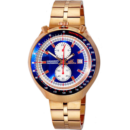 Adee Kaye Men's Watch - Muscle Quartz Blue and White Dial Bracelet | AK5662-MRGBU ,