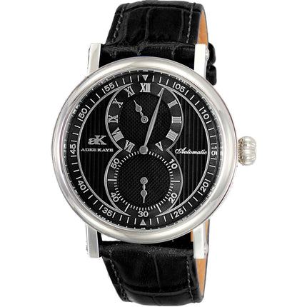 Adee Kaye Men's Watch - Mondo Automatic Black Genuine Leather Strap | AK5665-MBK ,