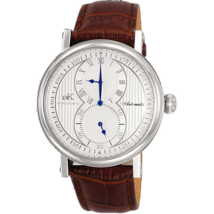 Adee Kaye Men's Watch - Mondo Automatic Brown Genuine Leather Strap | AK5665-MSV ,