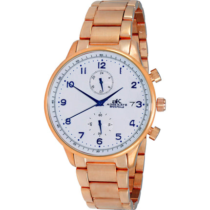 Adee Kaye Men's Watch - Blitz -G1 Quartz White Dial Rose Gold Bracelet | AK7501-RGSV ,