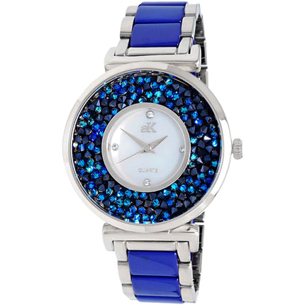 Adee Kaye Women's Watch - Pisa Quartz Blue and White Mop Dial Bracelet | AK8661 ,