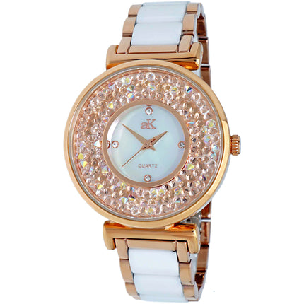 Adee Kaye Women's Watch - Pisa Quartz Yellow and White Mop Dial Bracelet | AK8662 ,