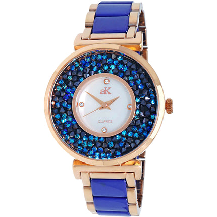 Adee Kaye Women's Watch - Pisa Quartz Blue and White Mop Dial Bracelet | AK8663 ,
