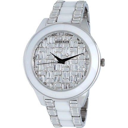 Adee Kaye Women's Watch - Venice Quartz White and Silver Bracelet Crystal | AK8787 ,